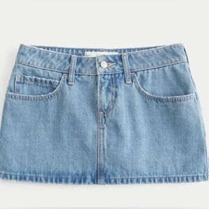 SOLD - Hollister Mid-Rise Denim Mini Skirt